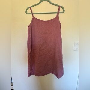 Sand Snow 100% Linen Night Dress Dusty Rose Pink Mini Stonewashed Medium EUC